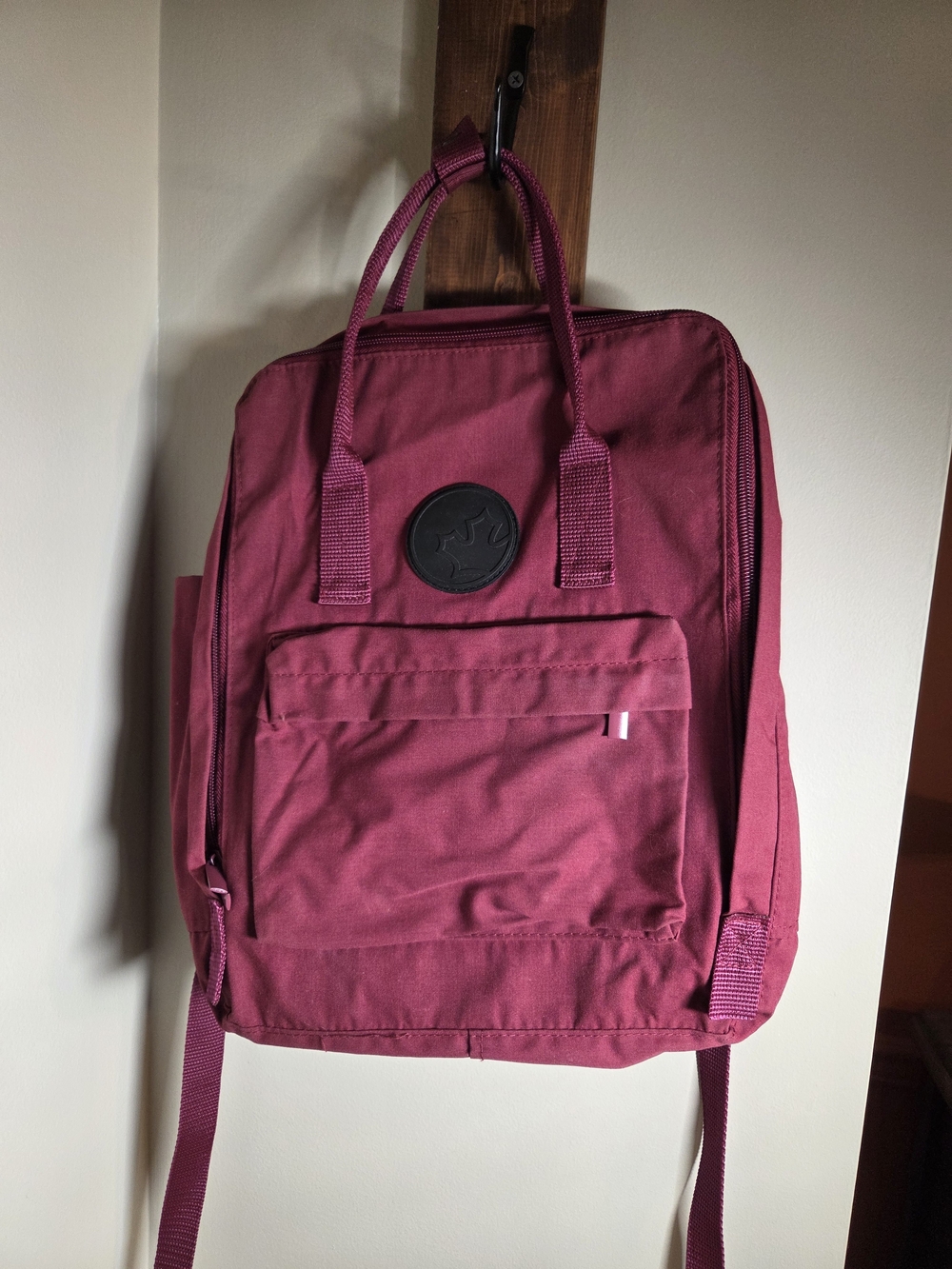 Vintage Sears Burgundy Kånken Style Square Backpack - 90s Aesthetic